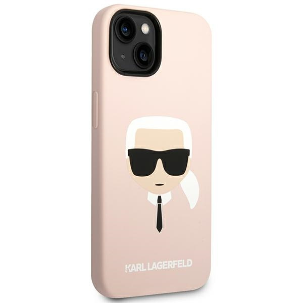 Case KARL LAGERFELD Apple iPhone 14 Silicone Karl`s Head MagSafe Bright Pink Hardcase